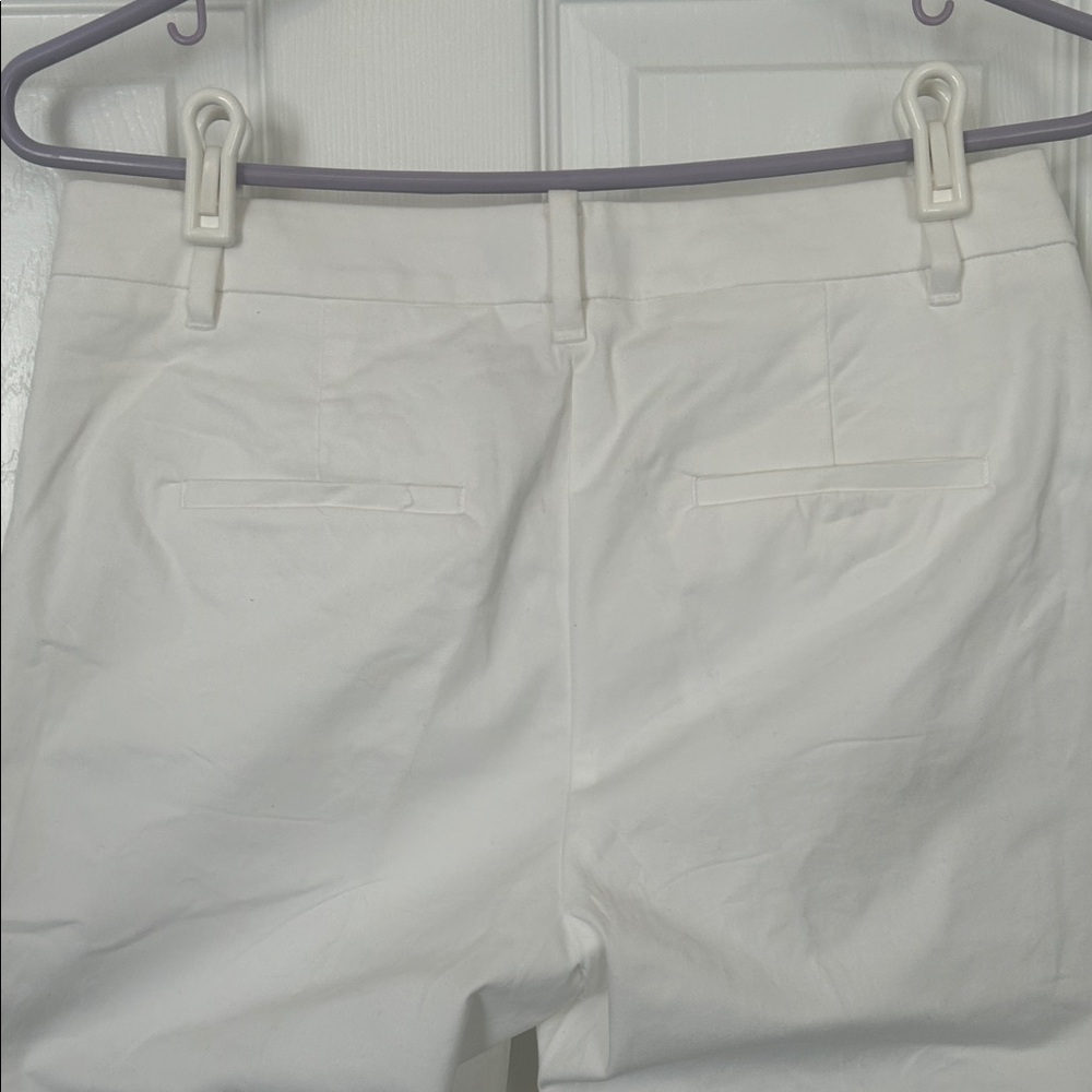 Ann Taylor Petite Cotton Crop Pant / White - Picture 7 of 9